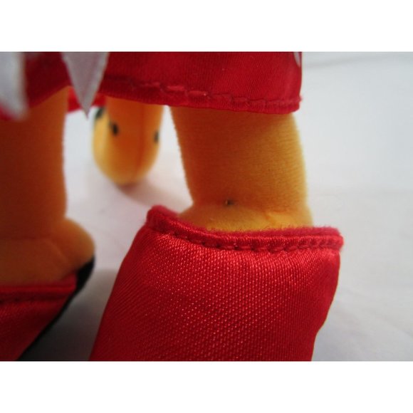 Garfield Small Plush Valentine Red Satin Heart Print Robe Matching Slippers 7in - Picture 5 of 16